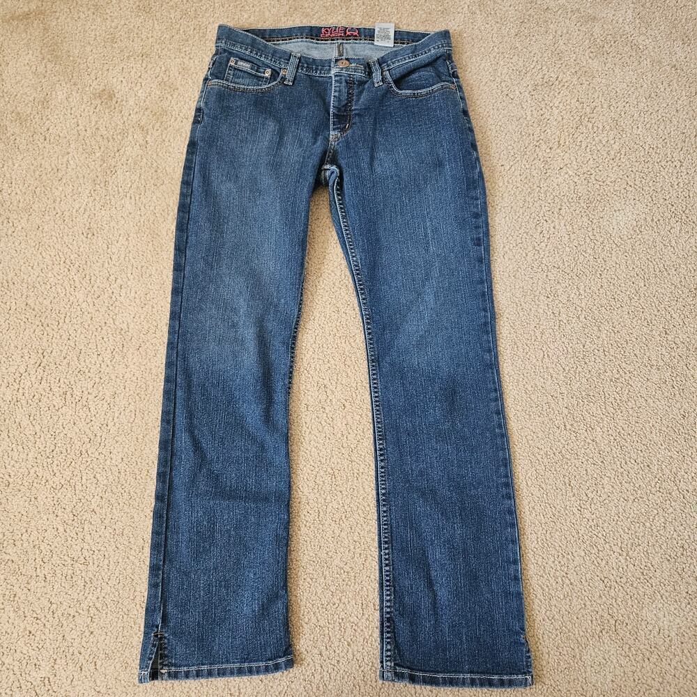 Cinch Kylie Mid Rise Slim Fit Boot Cut Jeans Kick Slit - Dark Stonewash 29/7R